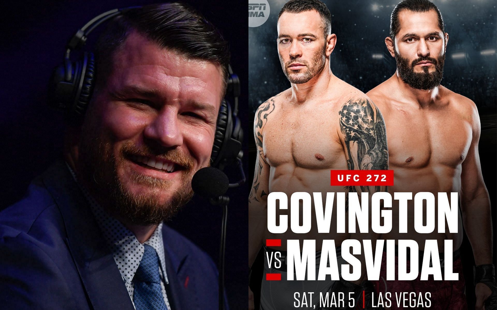 Michael Bisping (L), Colby Covington and Jorge Masvidal (R) [Image credits: @ESPN MMA on Twitter