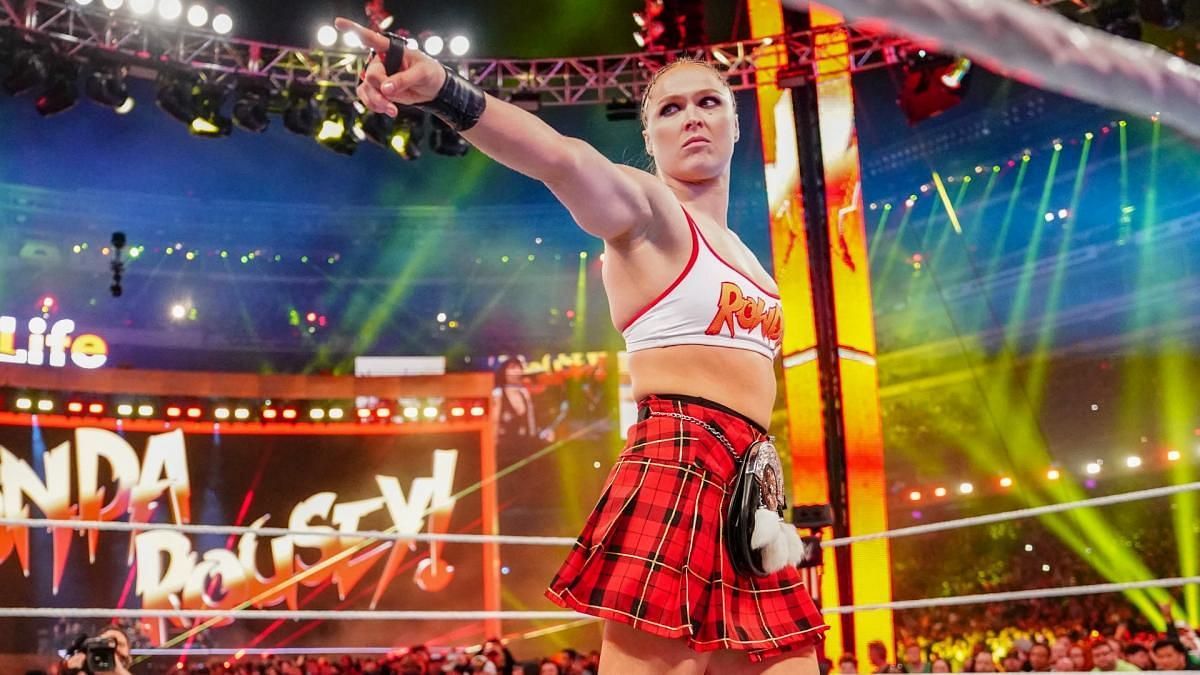 Ronda Rousey ahead of her match with Charlotte Flair and Becky Lynch at WrestleMania 35