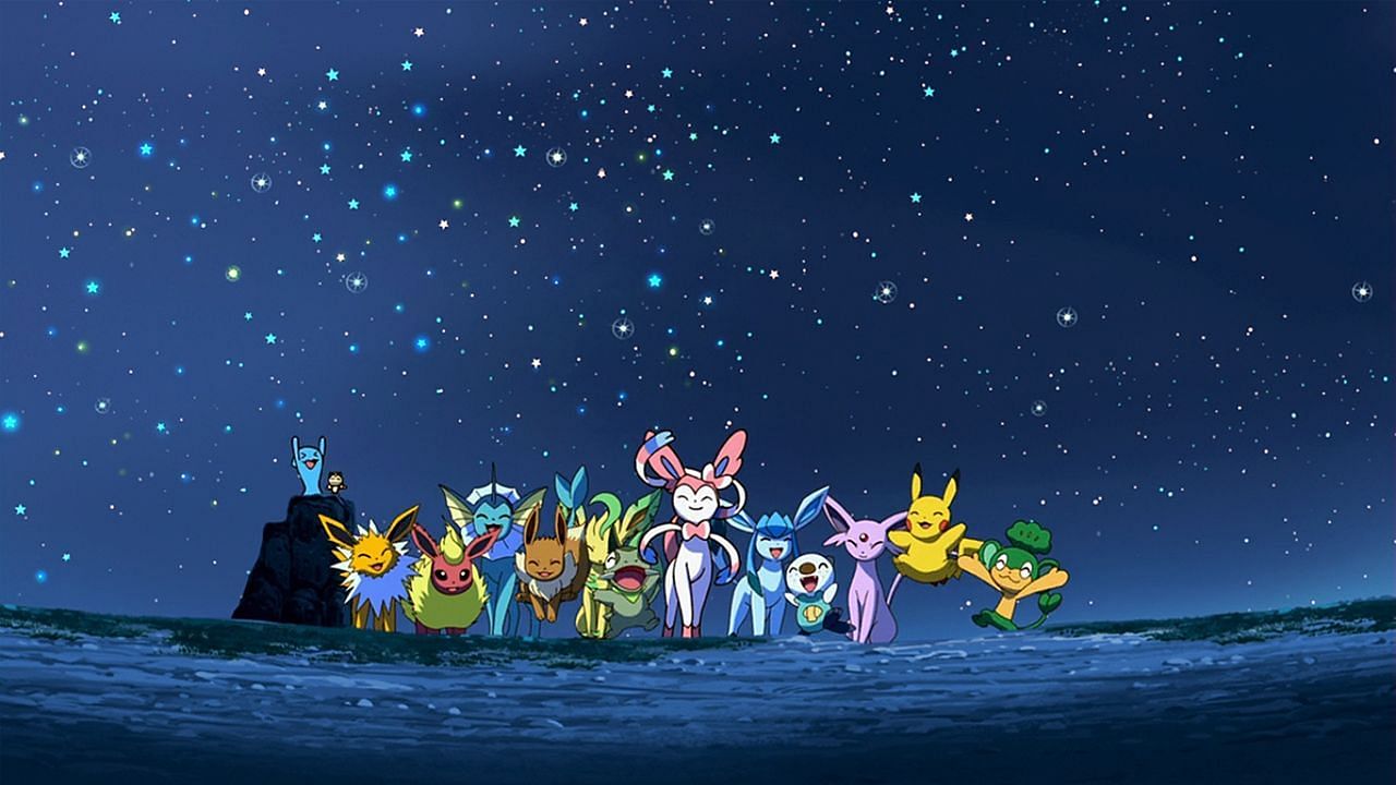 The various evolutions of Eevee as they appear in the anime (Image via The Pokemon Company)
