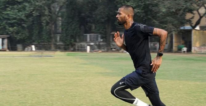 [Watch] Hardik Pandya sweats it out in the training ground