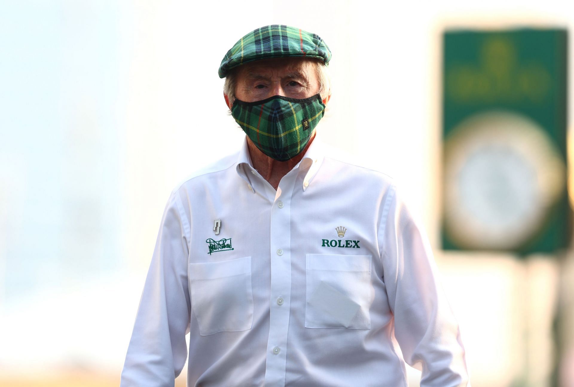 Sir Jackie Stewart walks in the Paddock before the F1 Grand Prix of Saudi Arabia at Jeddah Corniche Circuit (Photo by Mark Thompson/Getty Images)