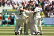 Australia celebrate after winning the Boxing Day Test at the MCG and thereby retaining the Ashes with an unassailable 3-0 lead.