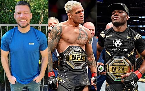 Michael Bisping (left), Charles Oliveira (middle) and Kamaru Usman (right)