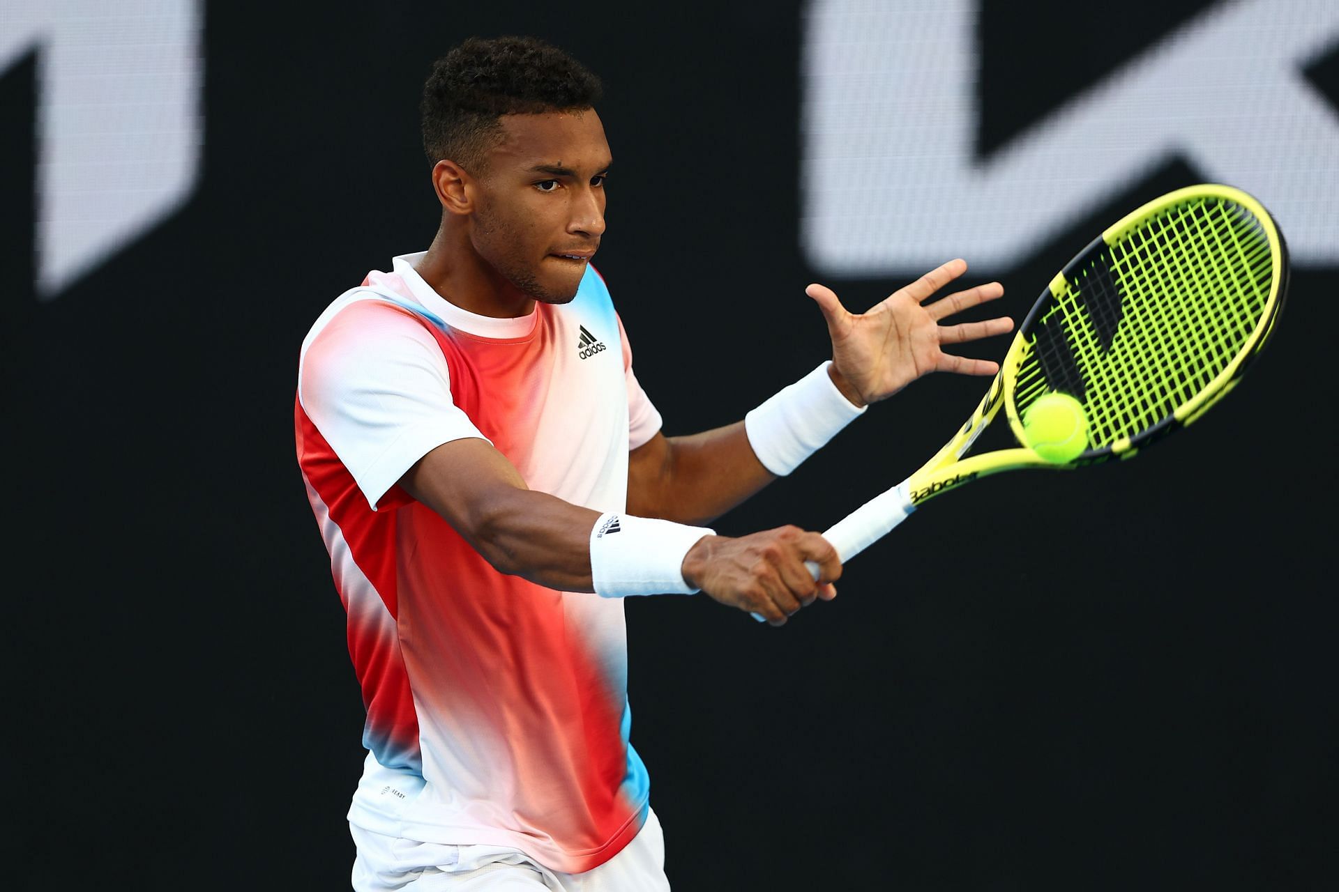 Felix Auger-Aliassime in action at the 2022 Australian Open