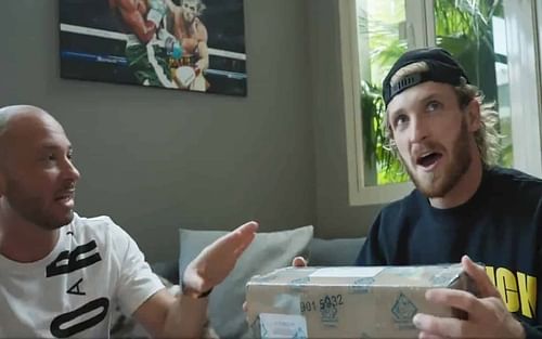 Logan Paul with his $3.5 million Pokemon box (Image via Logan Paul's Twitter)