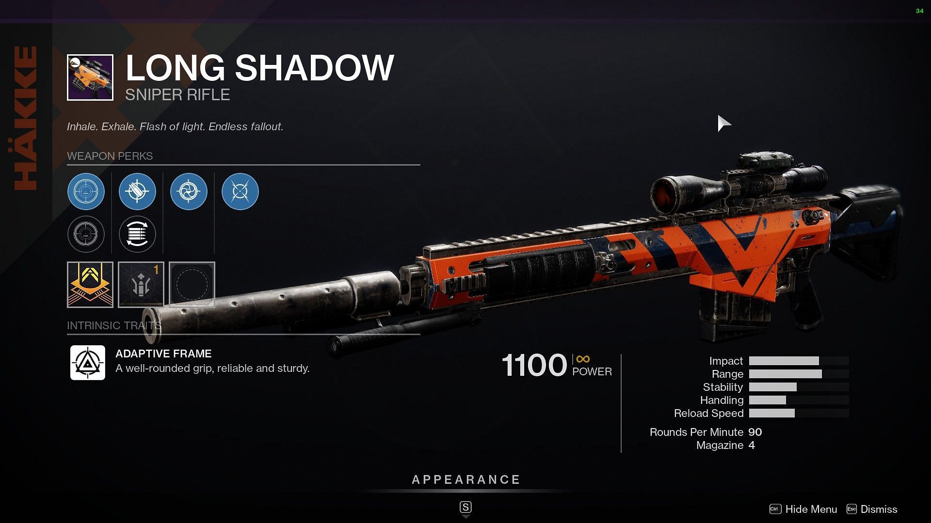 Long Shadow Sniper Rifle in Destiny 2 (Image via Bungie)