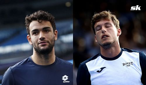 Matteo Berrettini (L) and Pablo Carreno Busta