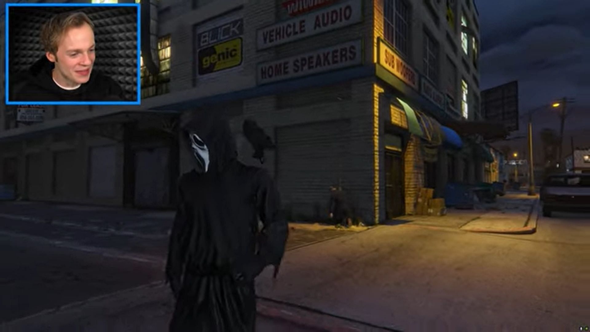 Simeon hanging in the alley behind Ghostface (Image via Sportskeeda)