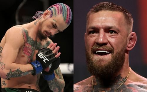 Sean O'Malley (left); Conor McGregor (right)