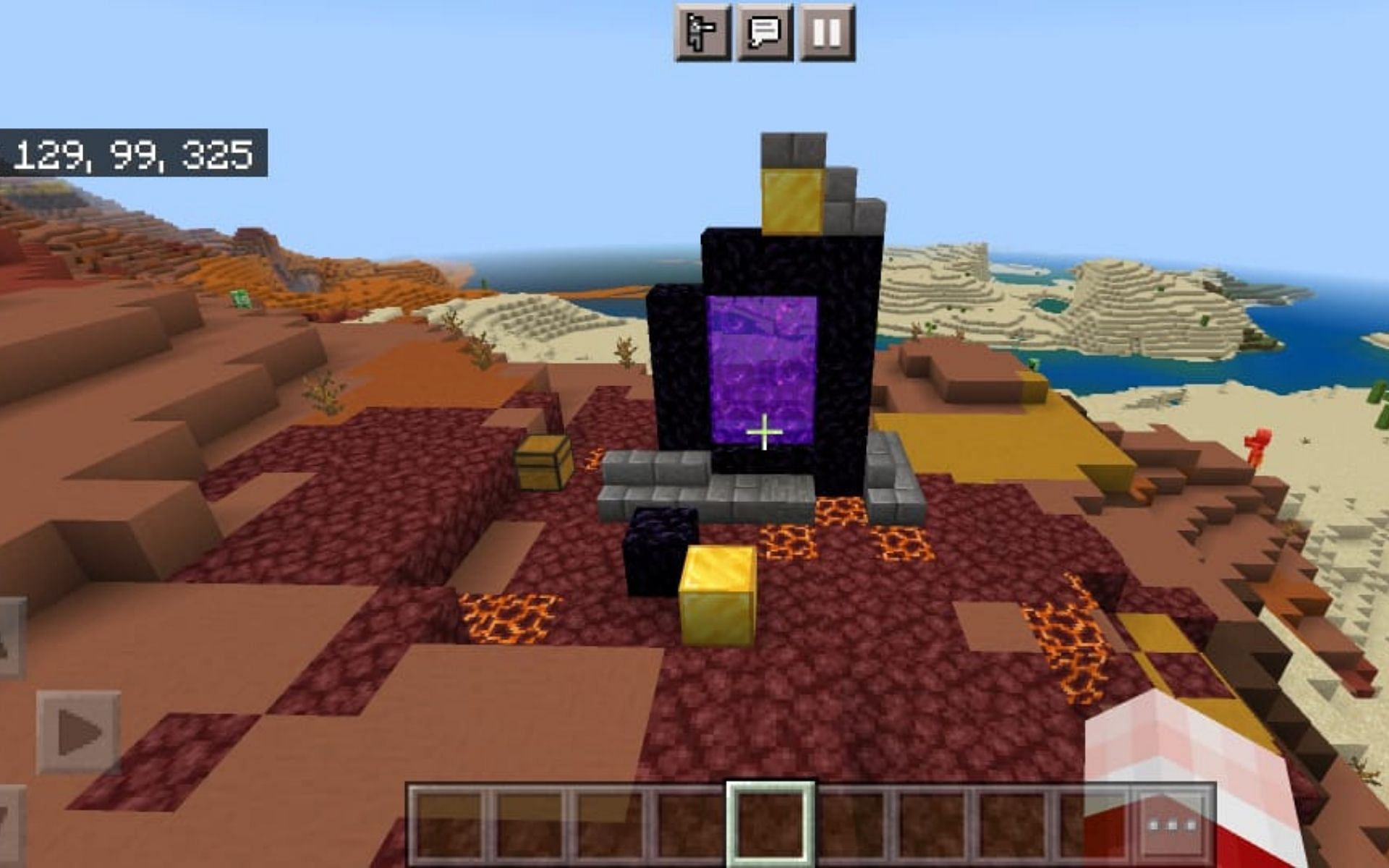 A completed Ruined Portal (Image via Minecraft)