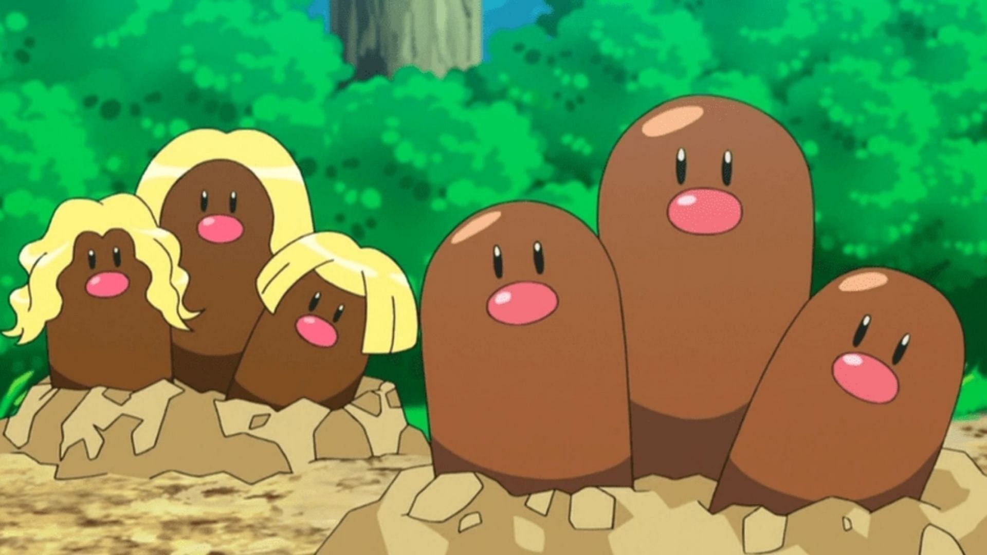Dugtrio (right) and its Alolan Counterpart (left) in the Pokemon anime (Image via The Pokemon Company)