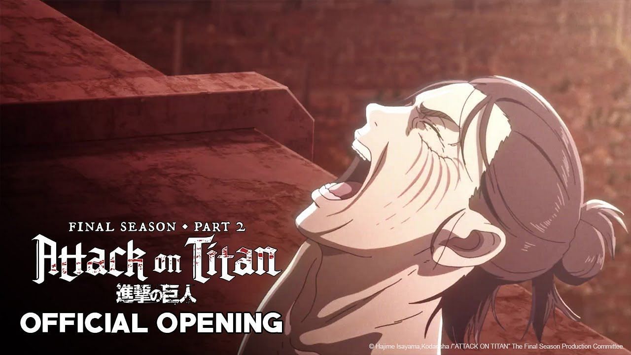 A snapshot of the new Attack on Titan Final Season Part 2 opening (Image via Anime PONY CANYON/YouTube)