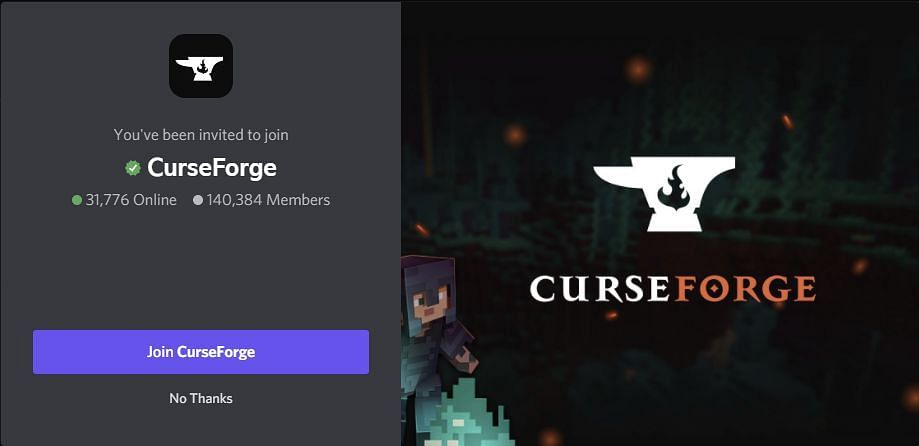 CurseForge عبارة عن منصة تعديل كبيرة من Minecraft (الصورة عبر Discord)