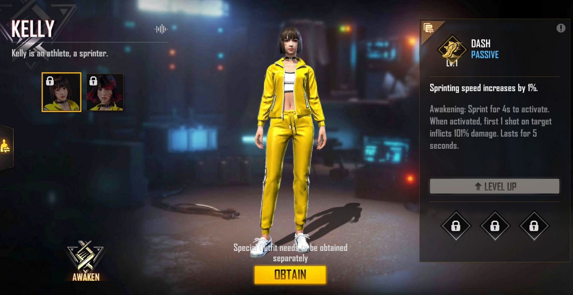Kelly also has an awakened version (Image via Free Fire)