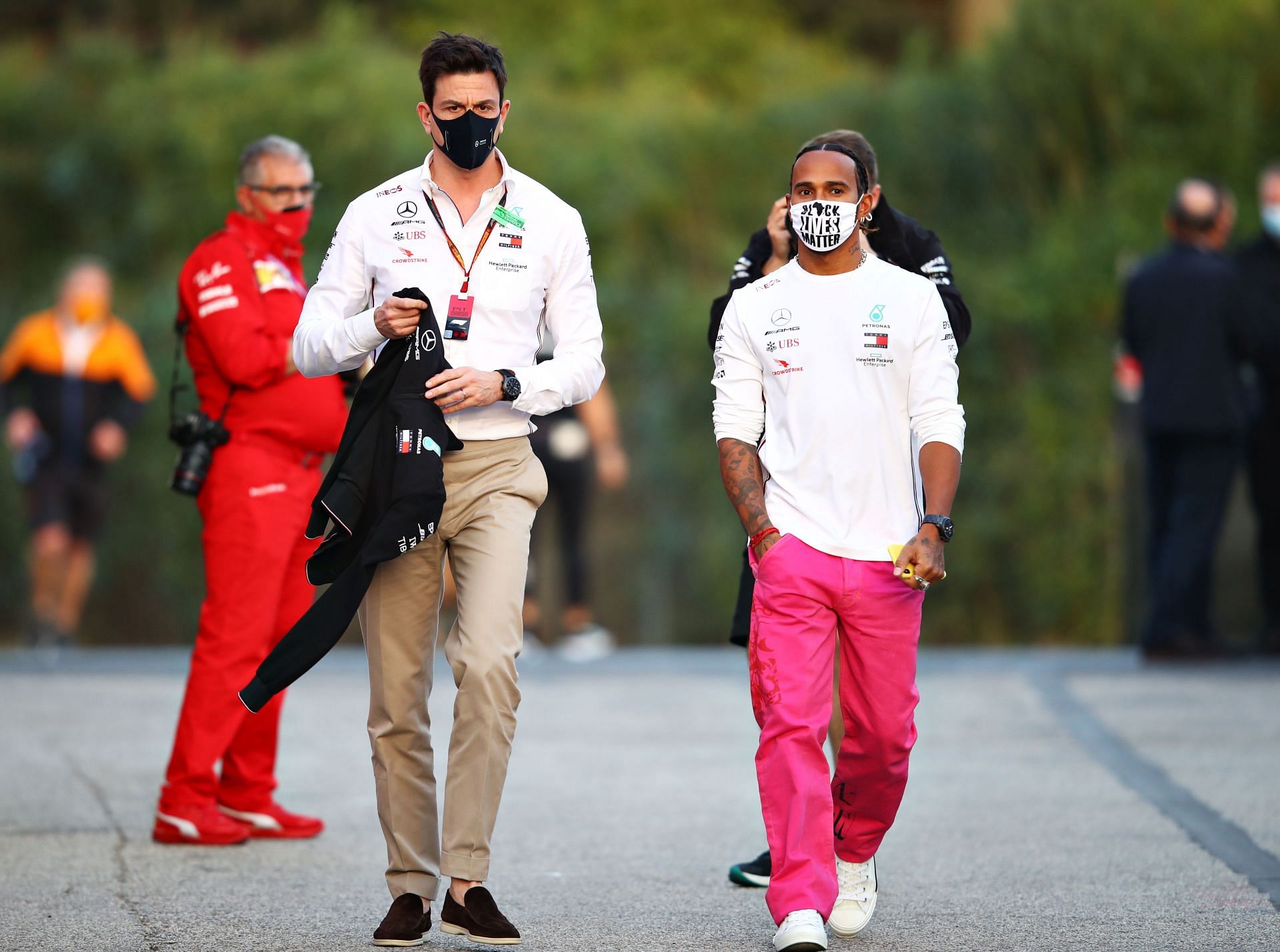 Toto Wolff (left) is aware of the possibilty of Lewis Hamilton retiring from F1