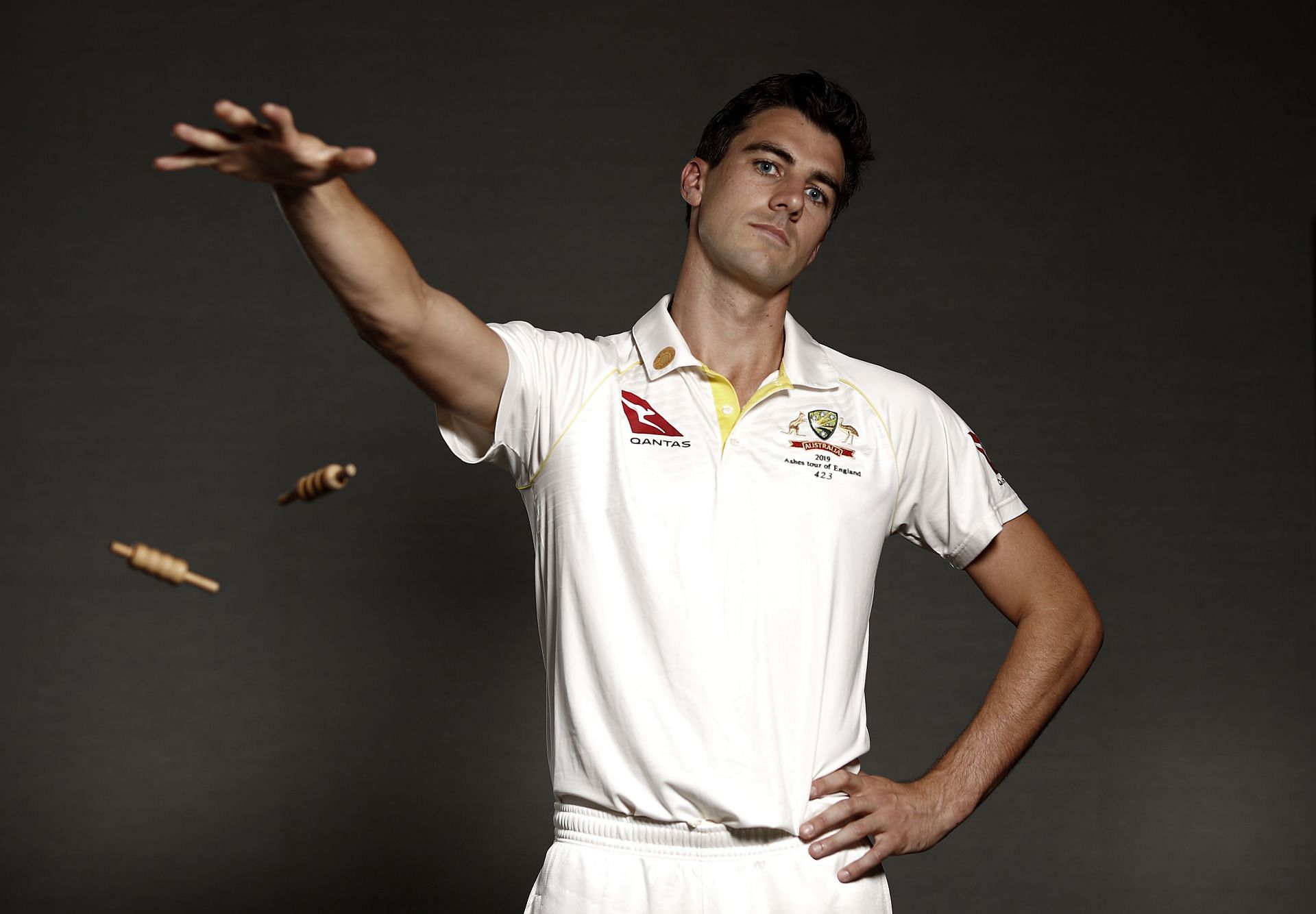 Australian bowler Pat Cummins posing in style.