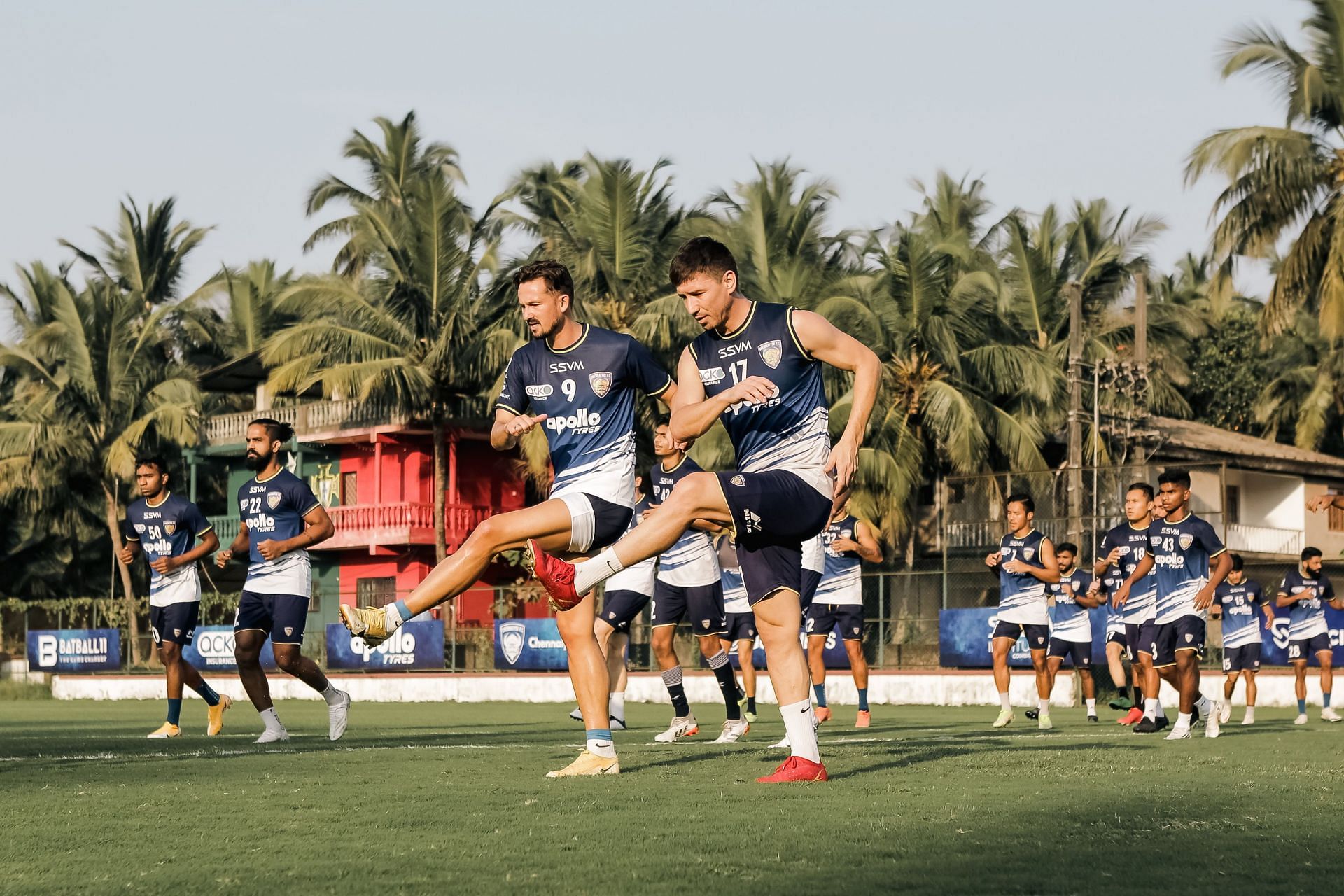 CFC players during their training session ahead of the game against HFC.