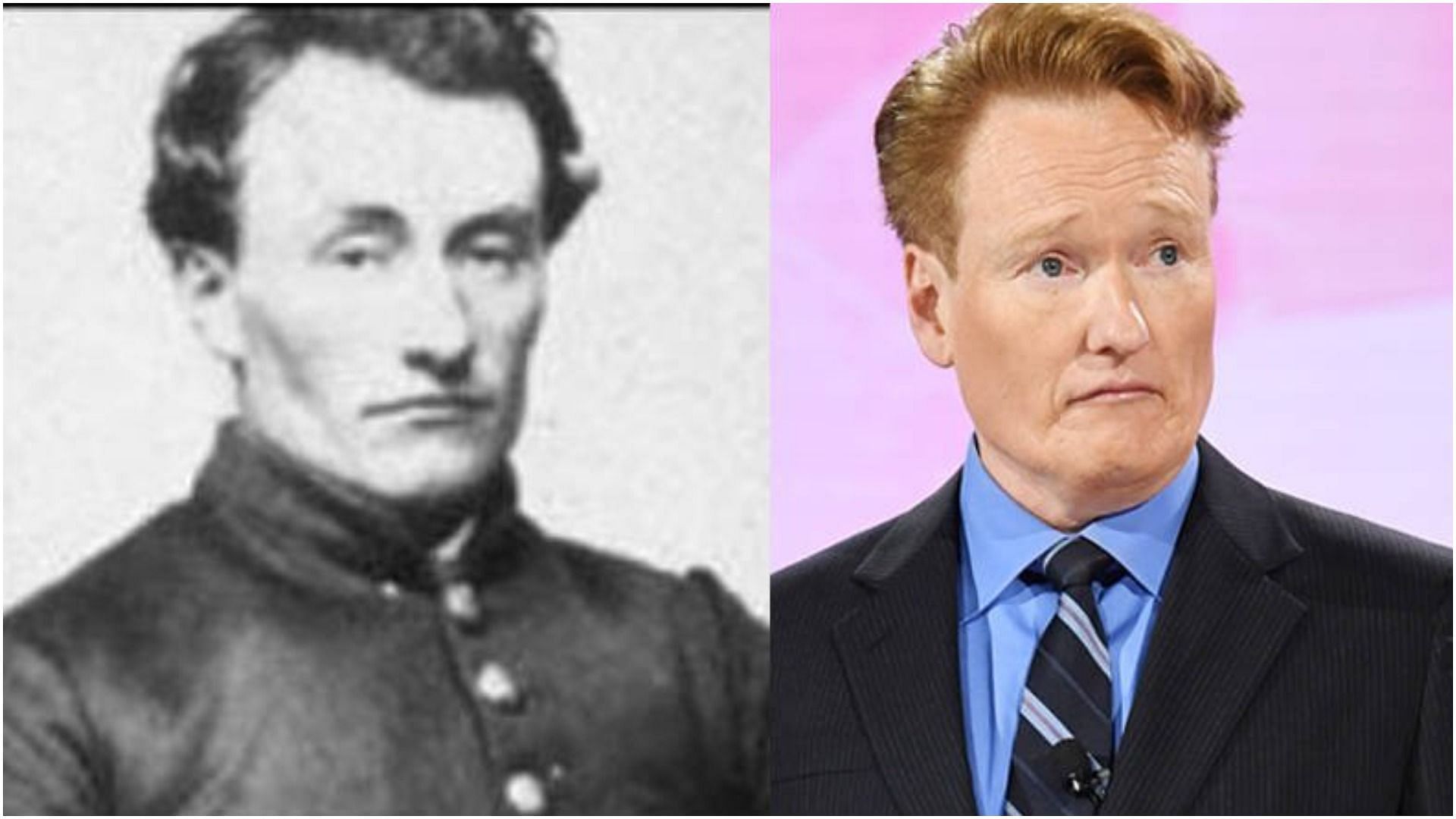 Conan O&#039;Brien and his lookalike (Images via Wikimedia Commons &amp; Getty)