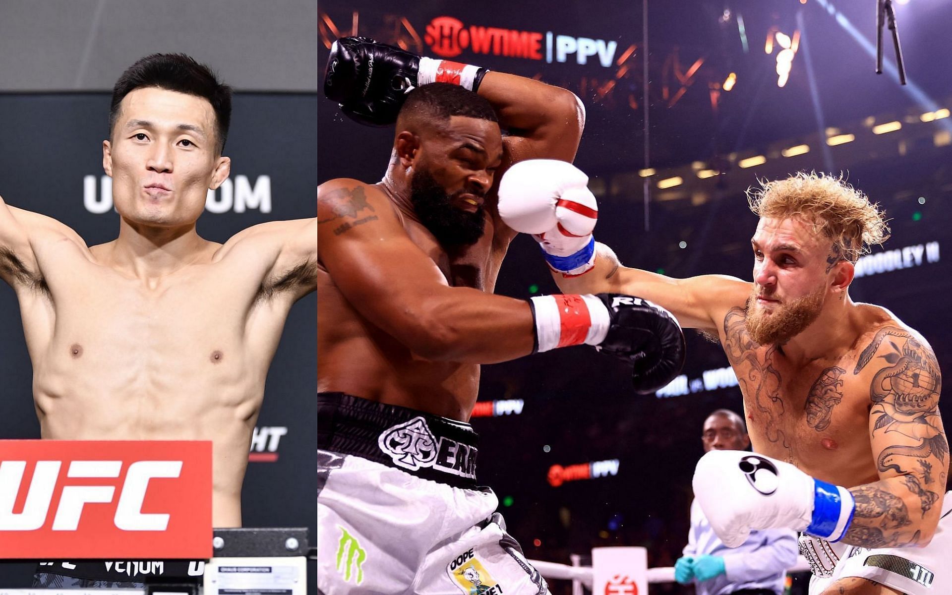 Chan Sung Jung (left); Tyron Woodely vs. Jake Paul 2