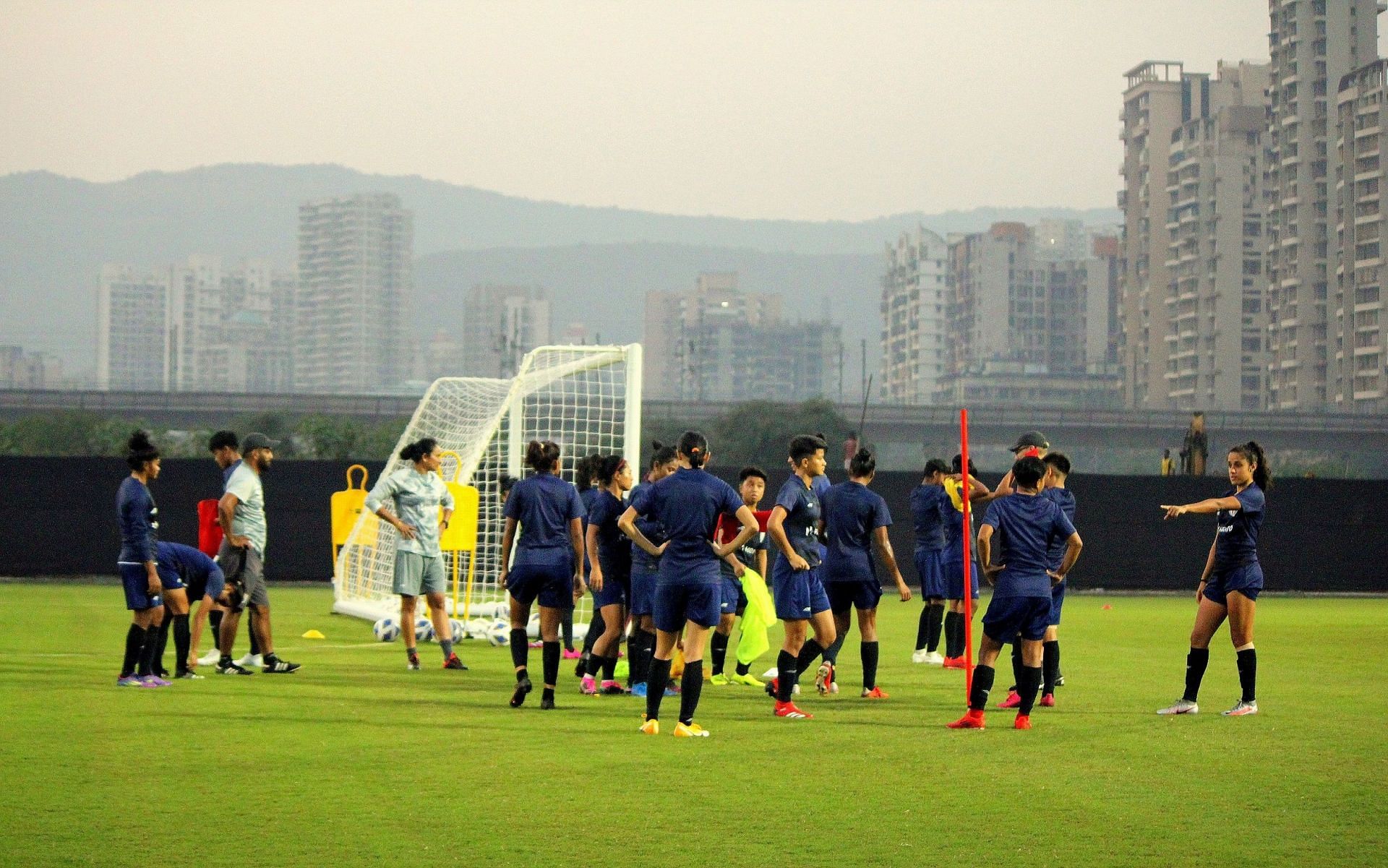 The Blue Tigresses training ahead of India&#039;s opening game against Iran. (Image Courtesy: Twitter/IndianFootball)