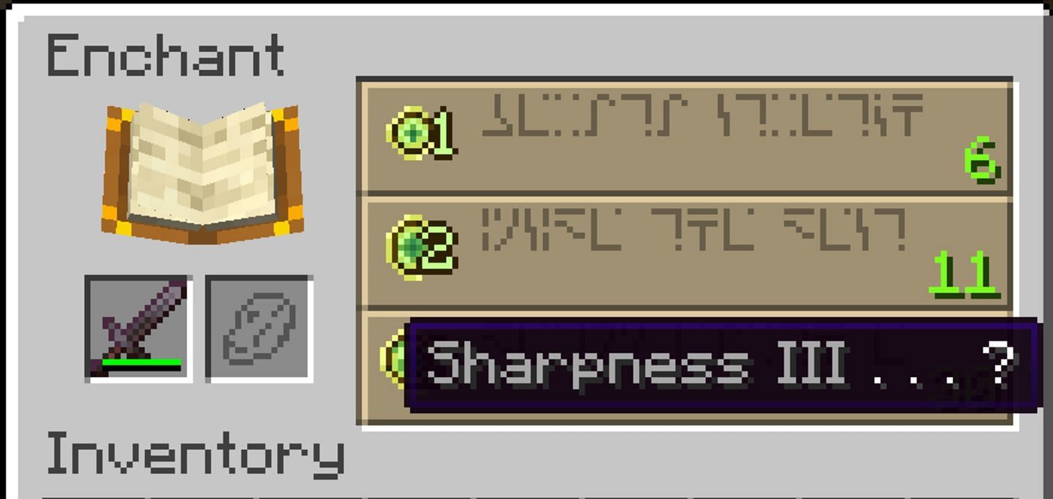 Sharpness&#039; function is straight and to the point (Image via Mojang)