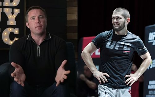 Chael Sonnen (left; Image Credit: @sonnench on Instagram) and Khabib Nurmagomedov (right)