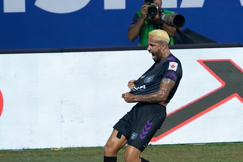 Odisha FC's Jonathas Cristian scored the only goal that saw his side clinch victory against NorthEast United FC (Image Courtesy: ISL)