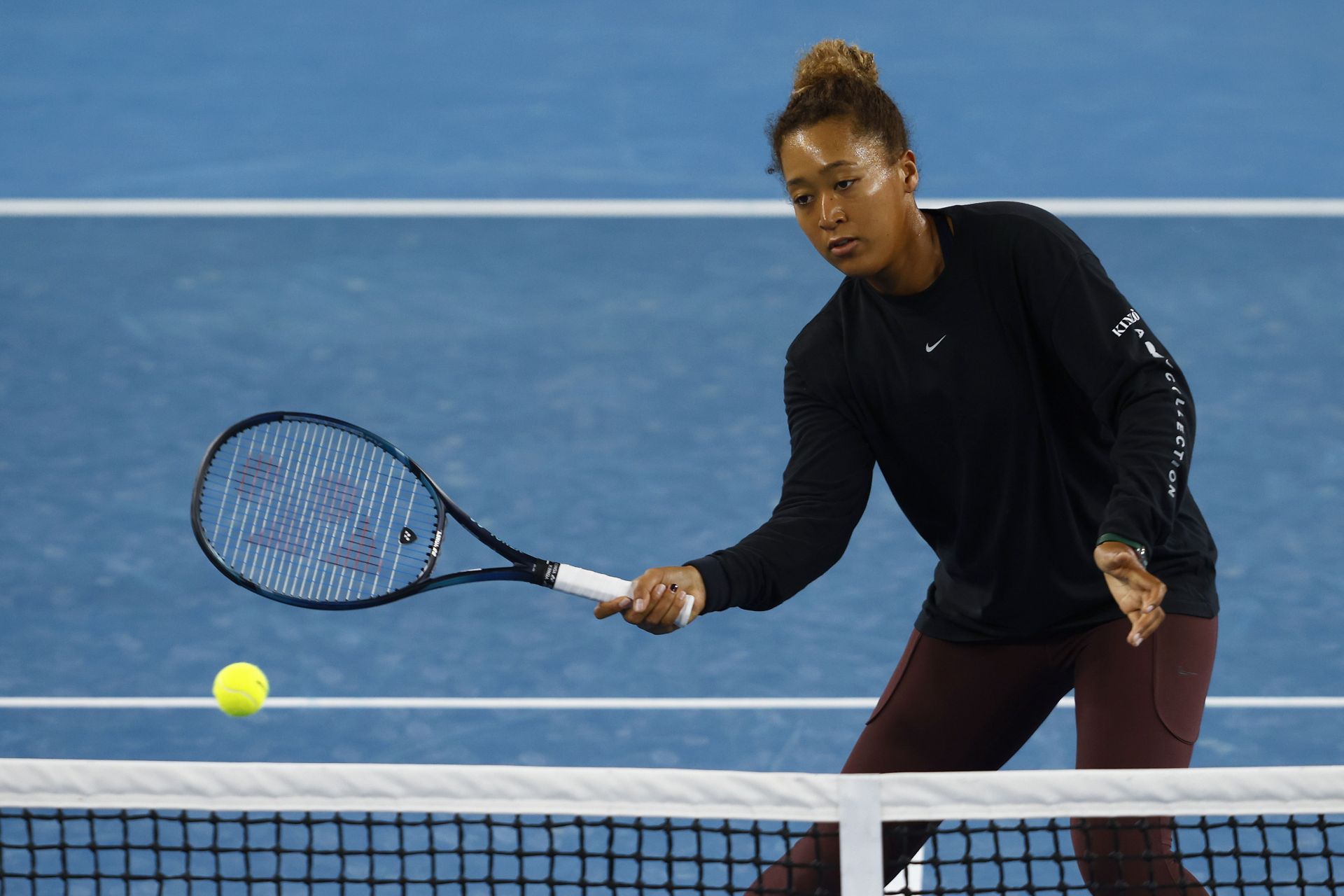 Naomi Osaka during one of her practice sessions ahead of the 2022 Australian Open