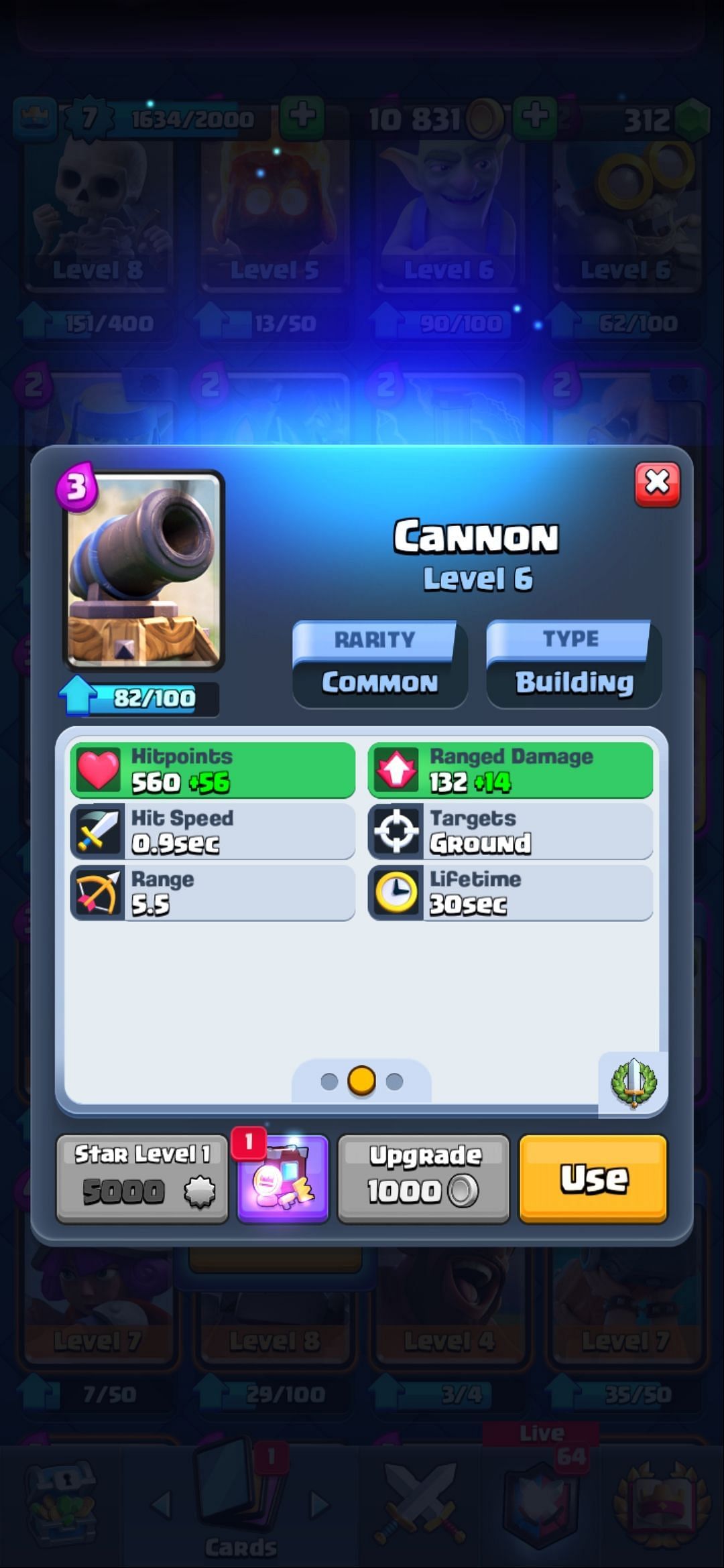 The Cannon card in Clash Royale (Image via Sportskeeda)