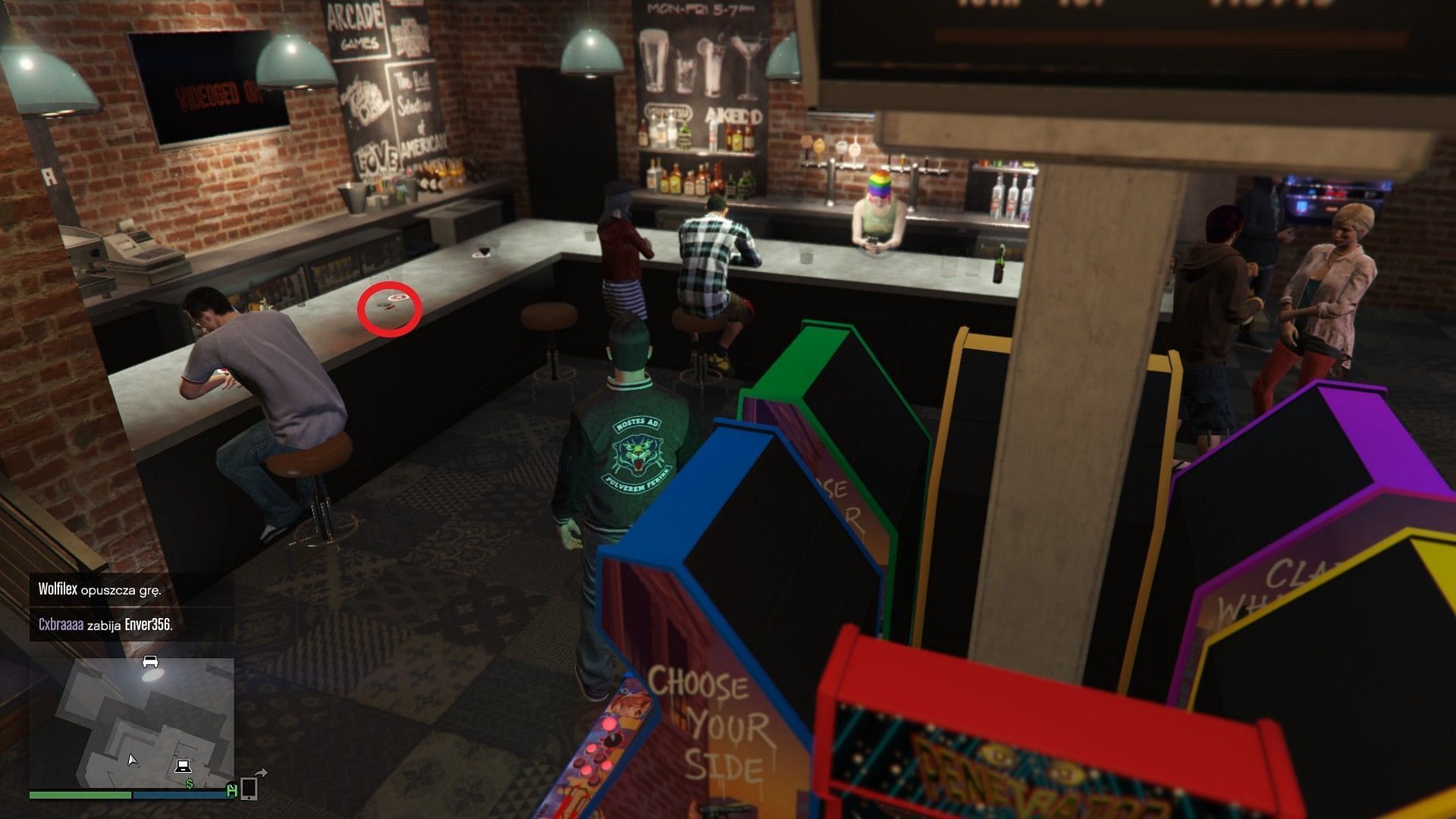 It&#039;s in the Arcade bar (Image via GTAWeb.eu)