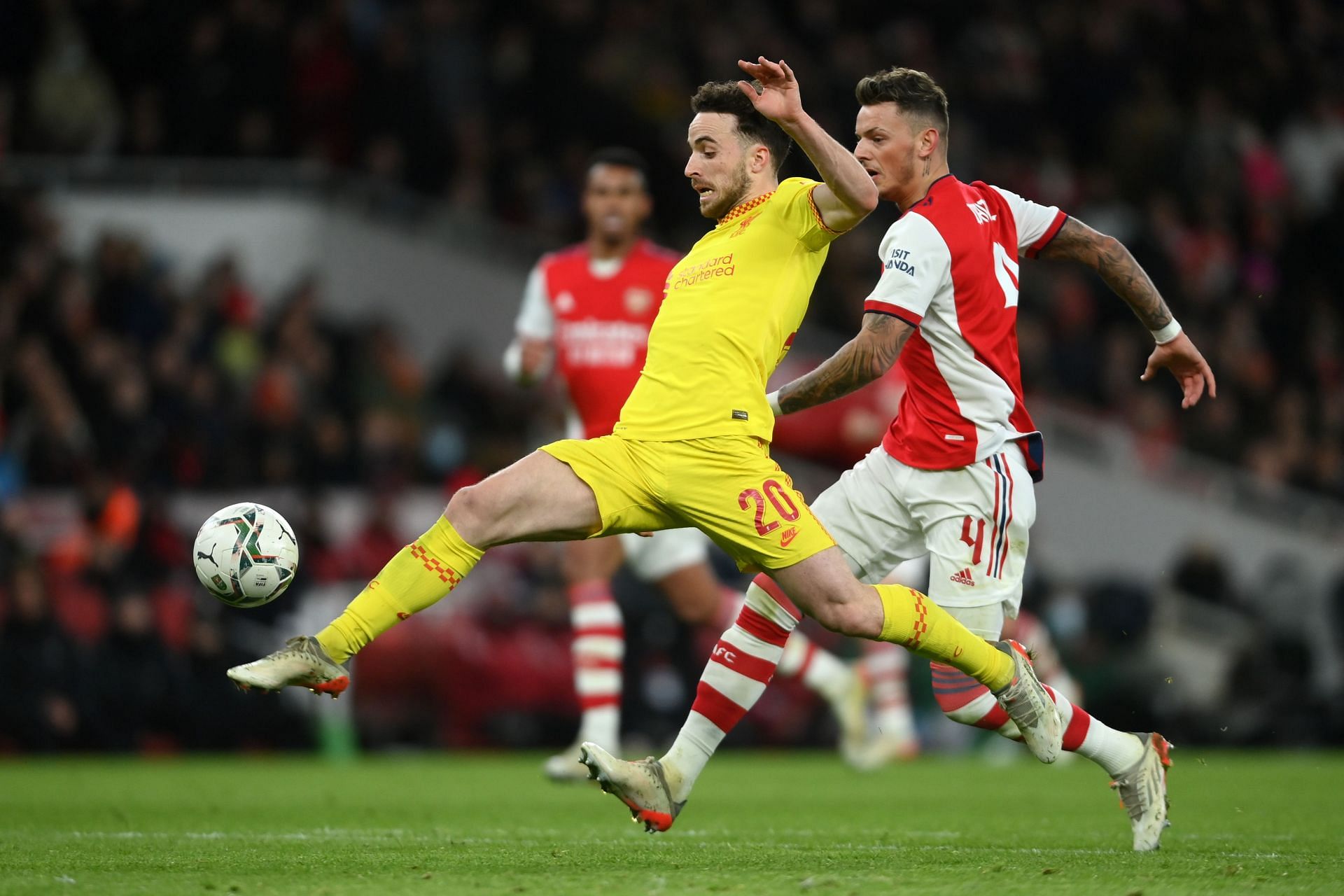 Diogo Jota tormented the Arsenal backline with his constant pressing on the night.