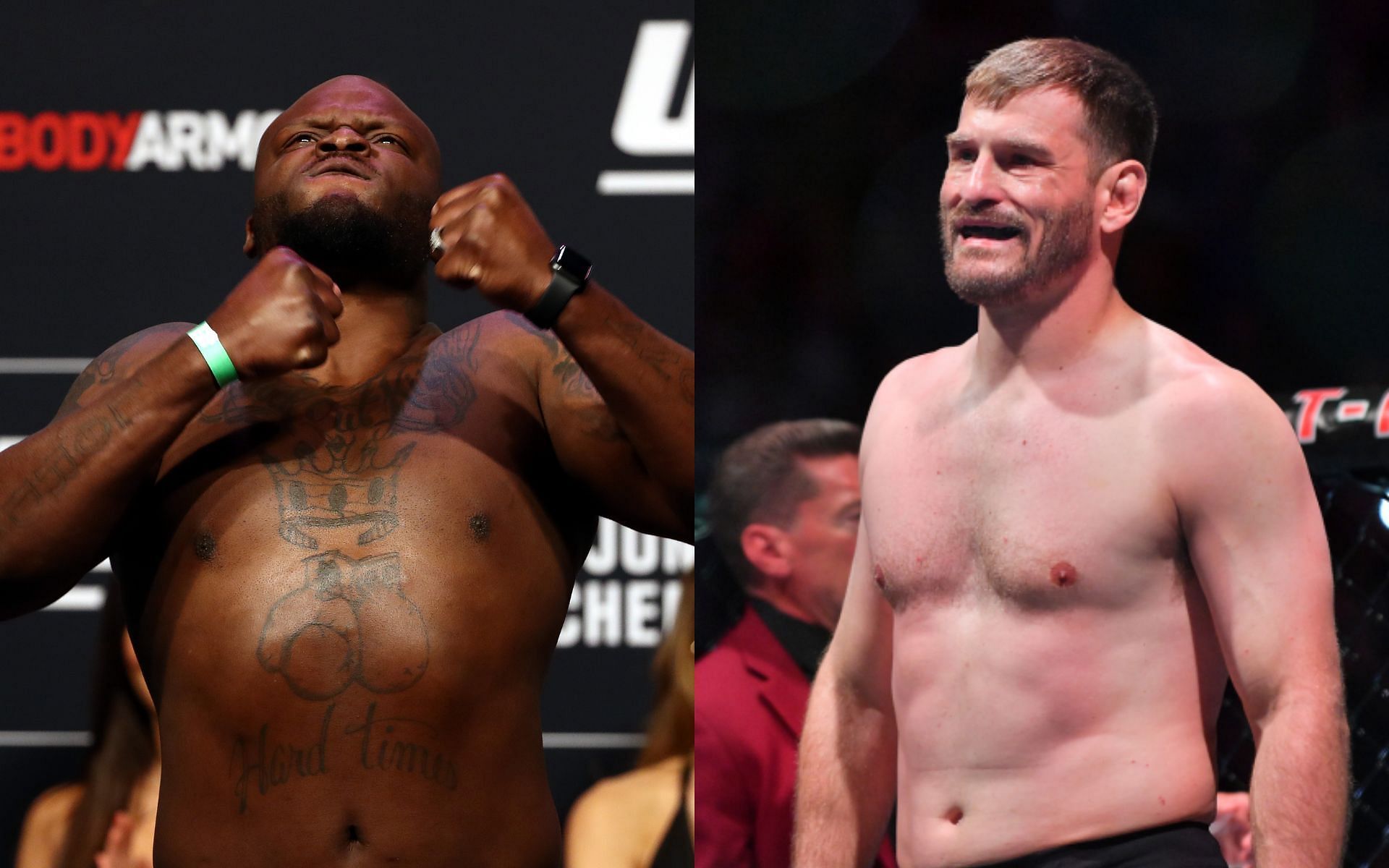 Top UFC heavyweight contenders Derrick Lewis (left) and Stipe Miocic (right) could face off for the first time in 2022