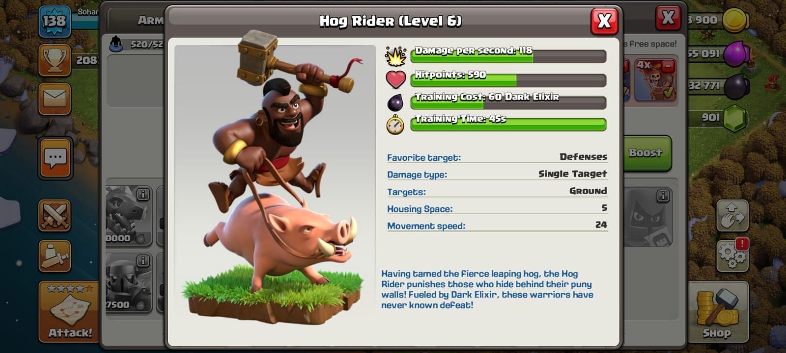 Clash of Clans Hog Rider (Image Via Clash of clans)