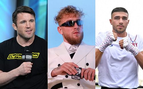 Chael Sonnen, Jake Paul, and Tommy Fury (left to right)