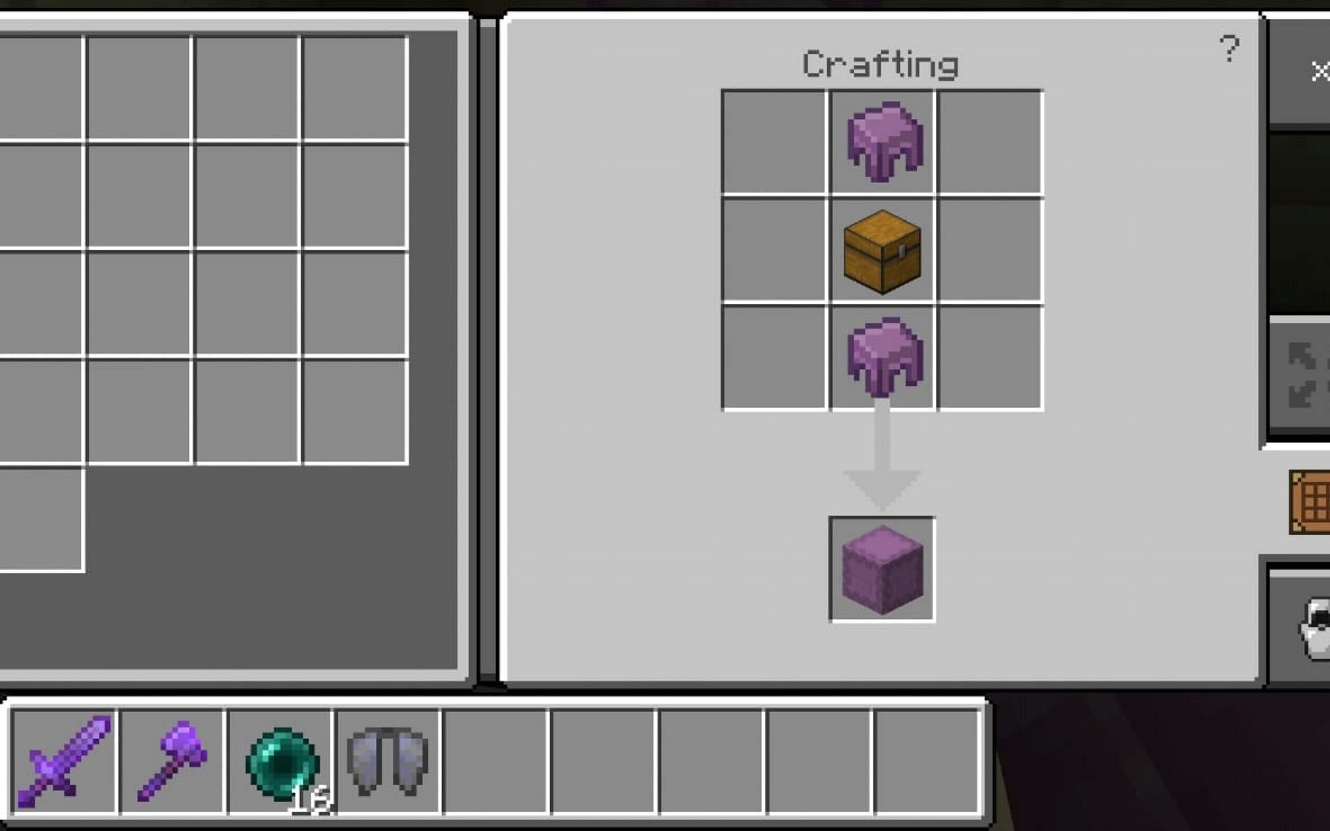 Crafting recipe for a Shulker Box (Image via Minecraft)