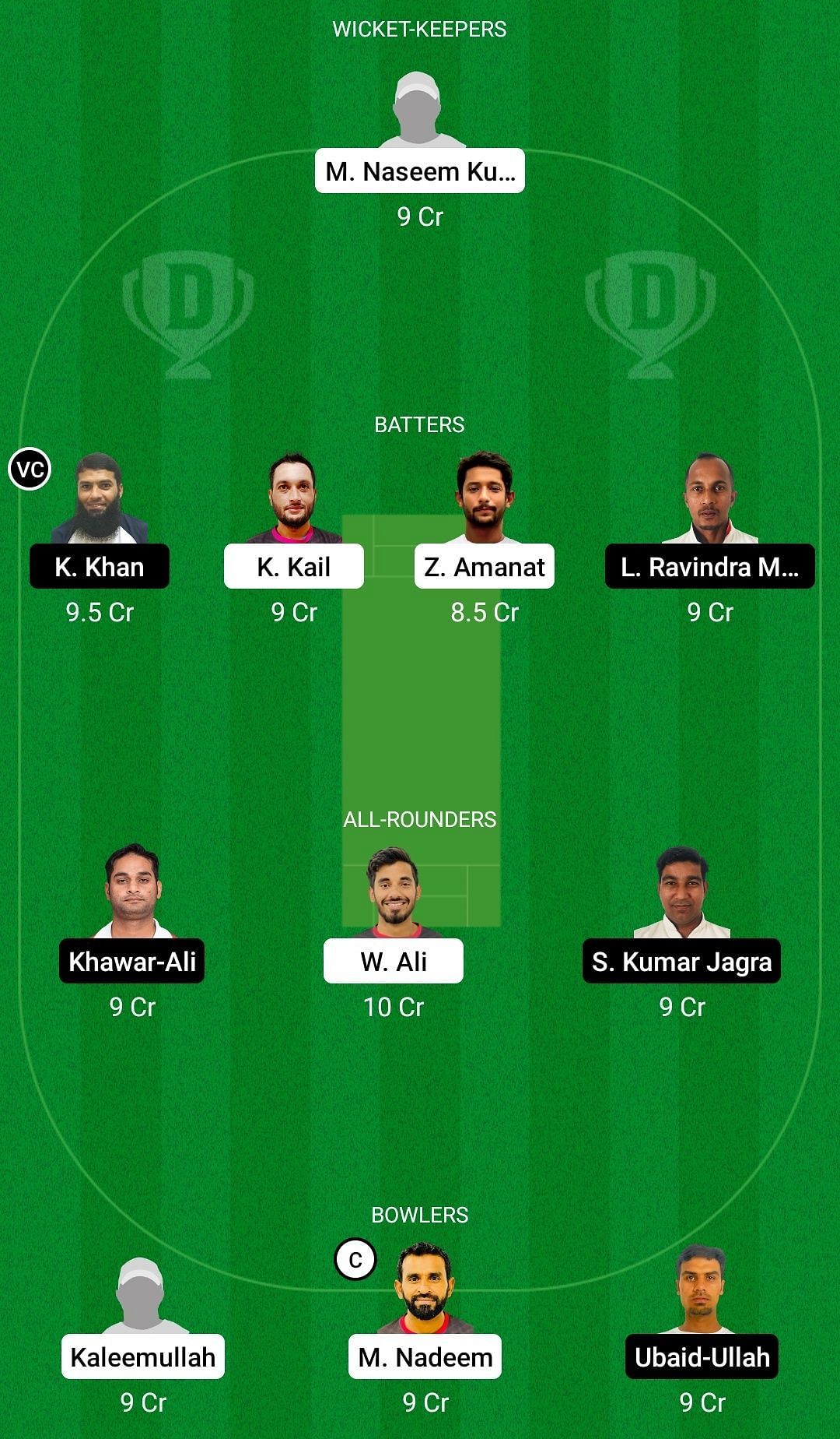 Dream11 Team for Ruwi Rangers vs Darsait Titans - Oman D20 2021.