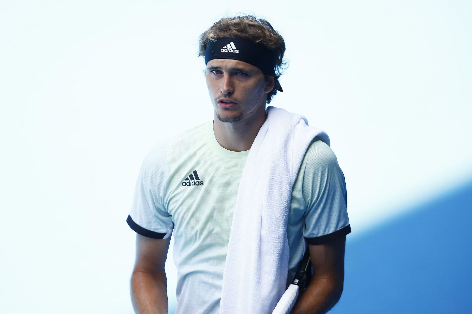 Zverev during a practice session at the 2022 Australian Open.