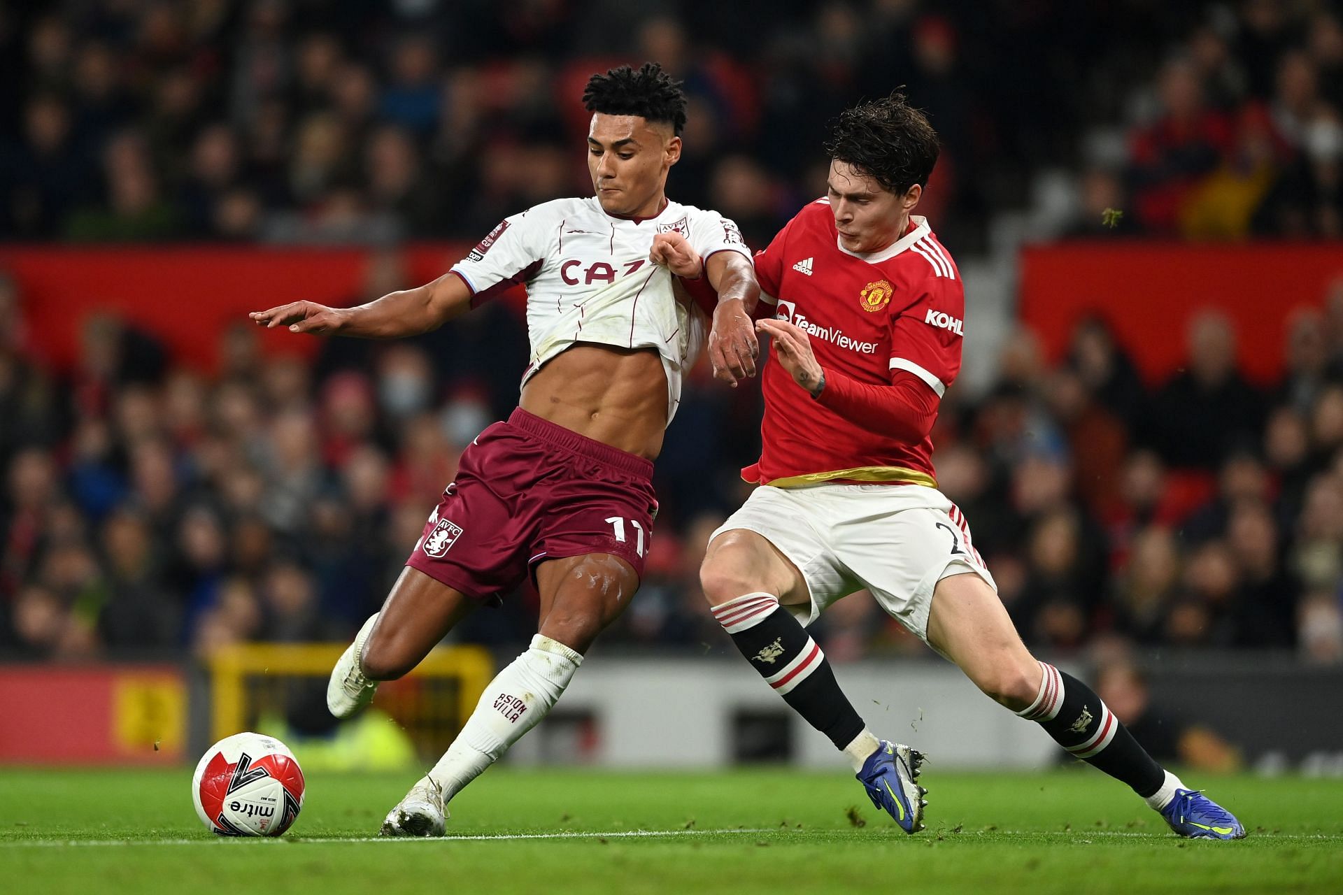 Aston Villa&#039;s Ollie Watkins hit the crossbar in the first half