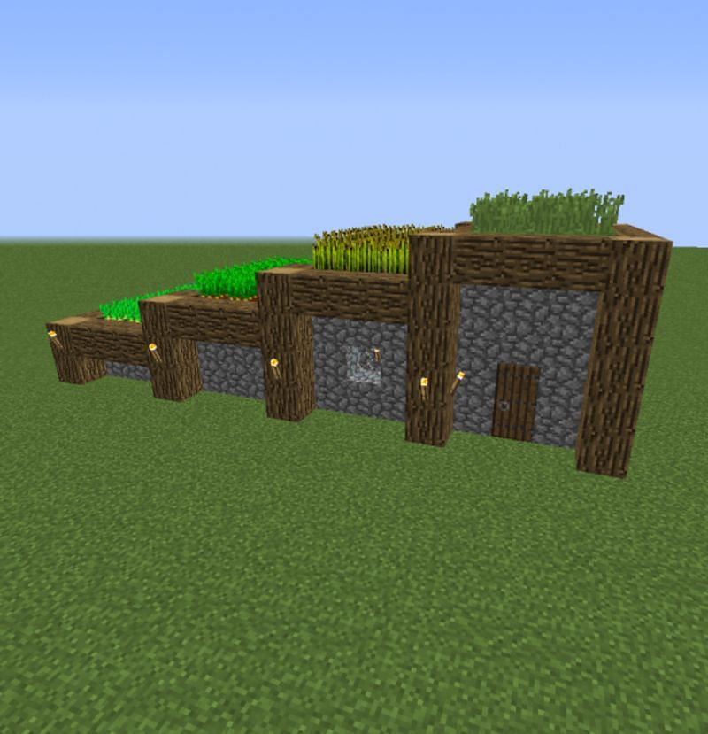 This house focuses heavily on the ability to grow crops (Image via Mojang)