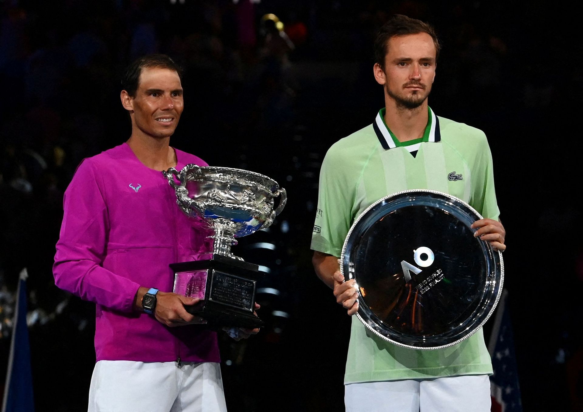 Daniil Medvedev and Rafael Nadal at the 2022 Australian Open final