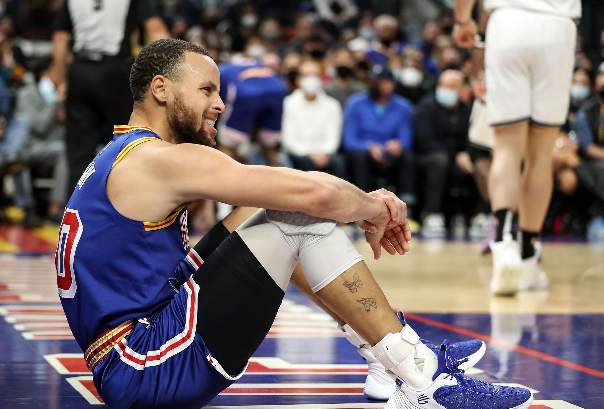 Steph Curry of the Golden State Warriors against the Brooklyn Nets