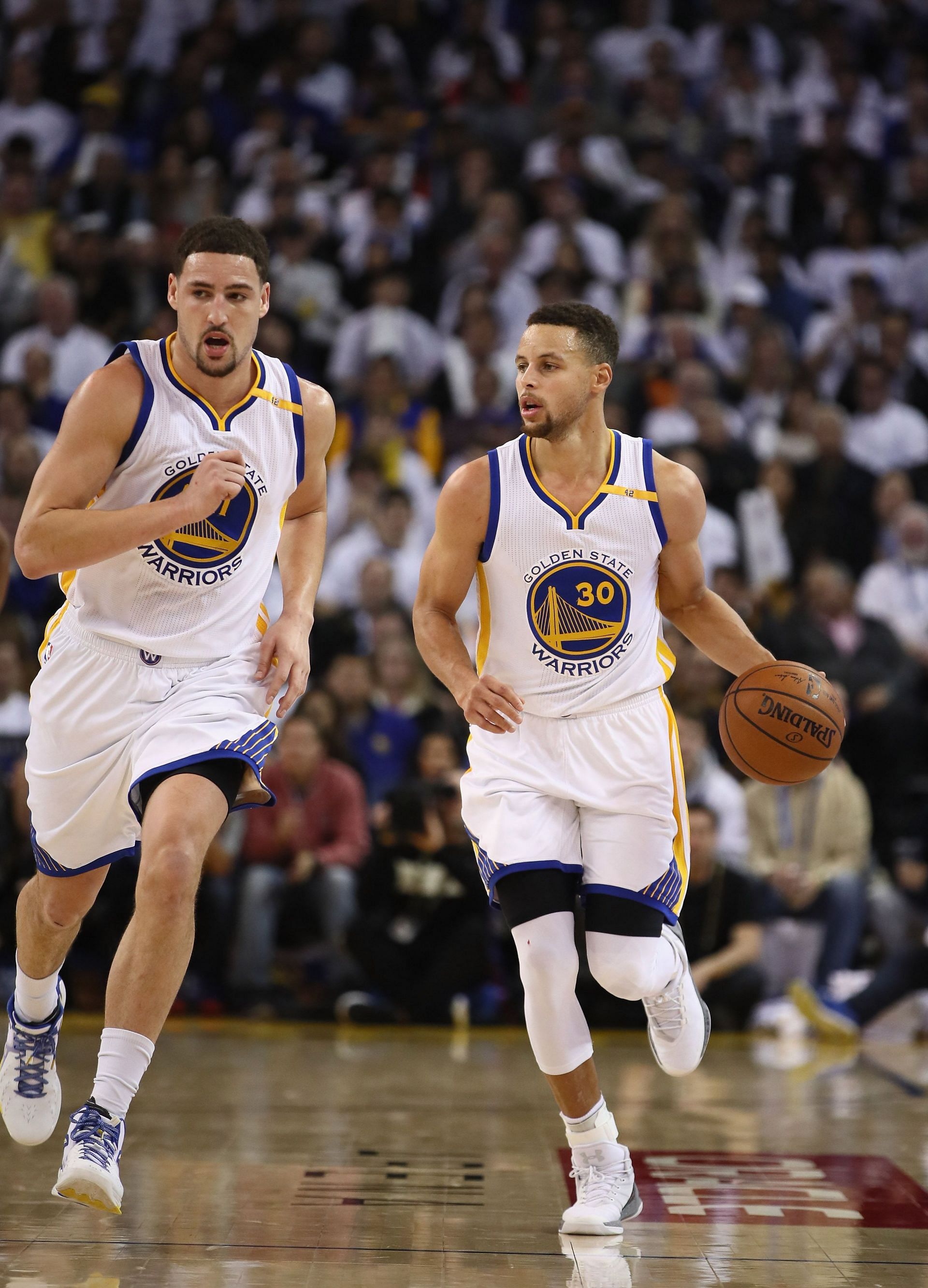 Soon to be reunited running mates Klay Thompson and Steph Curry - Source: Getty Images