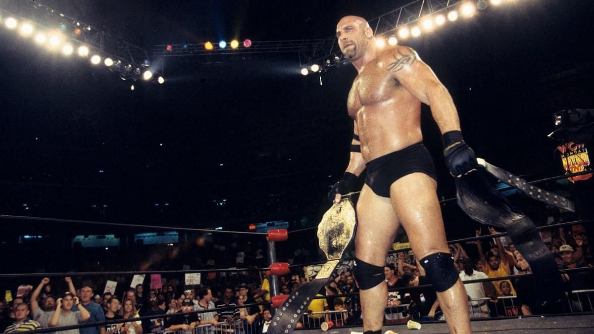 Goldberg with the world title (Pic Source: WWE)