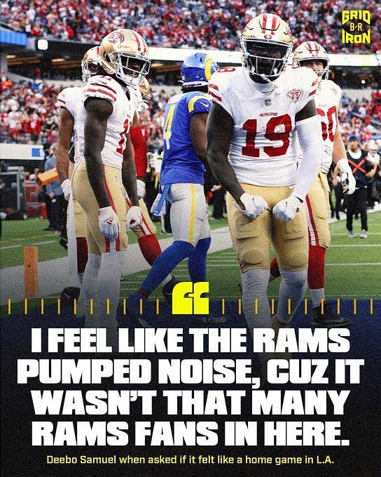 49ers WR Deebo Samuel believes Rams pumped in fake crowd noise during Week  18 encounter