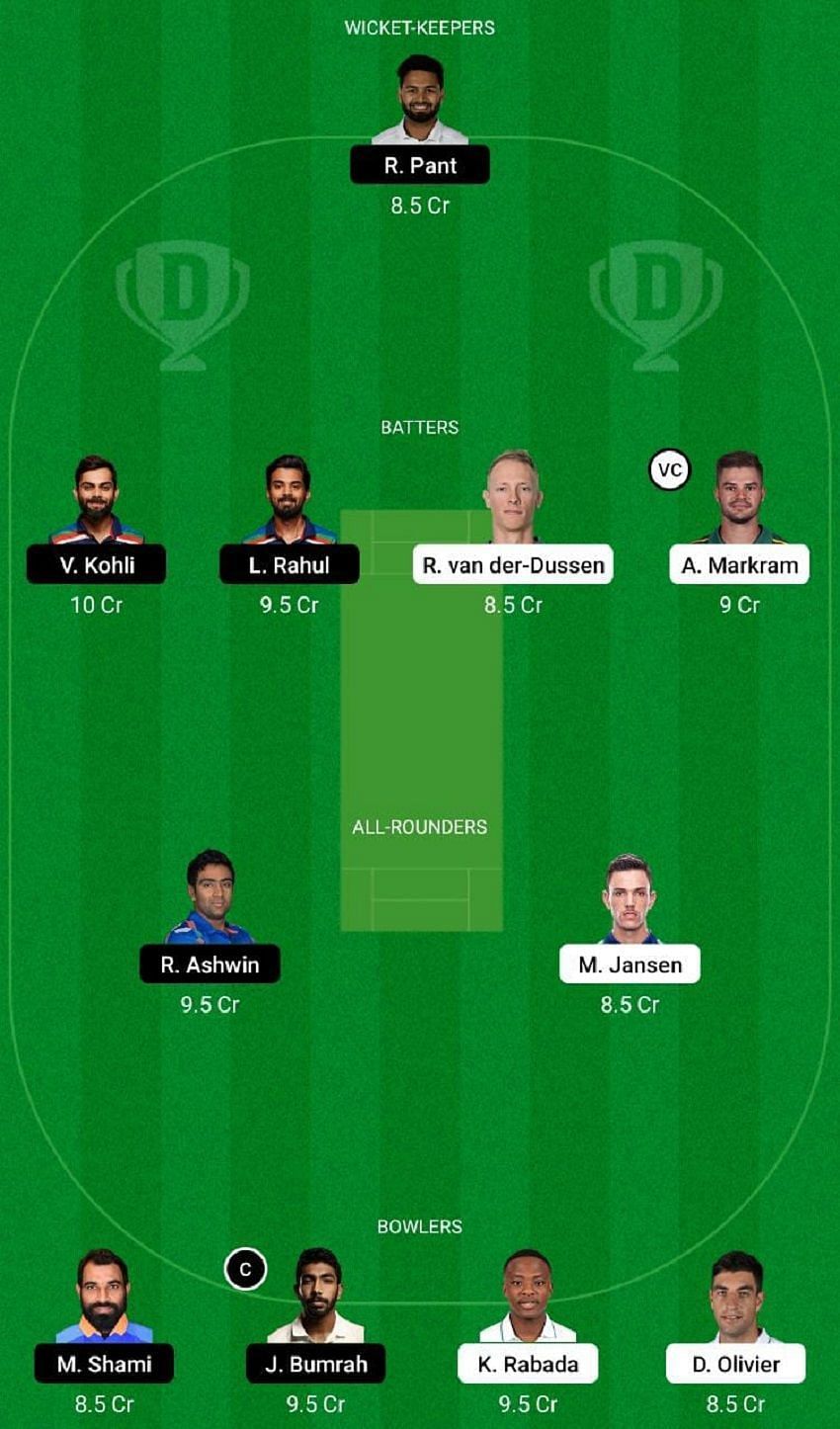 SA vs IND Dream11 Fantasy Tip #1