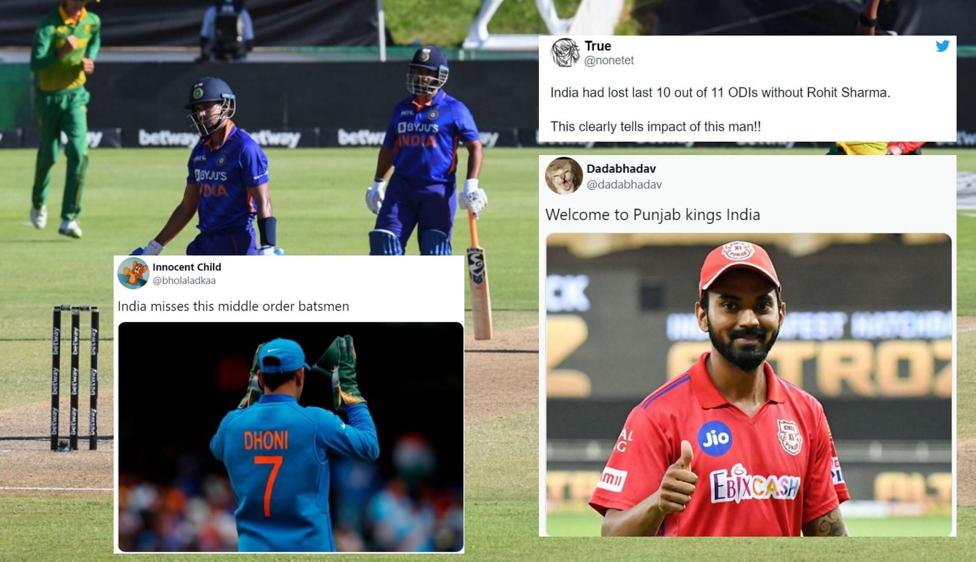 Fans roast Indian middle-order after their abysmal show in the first ODI against South Africa