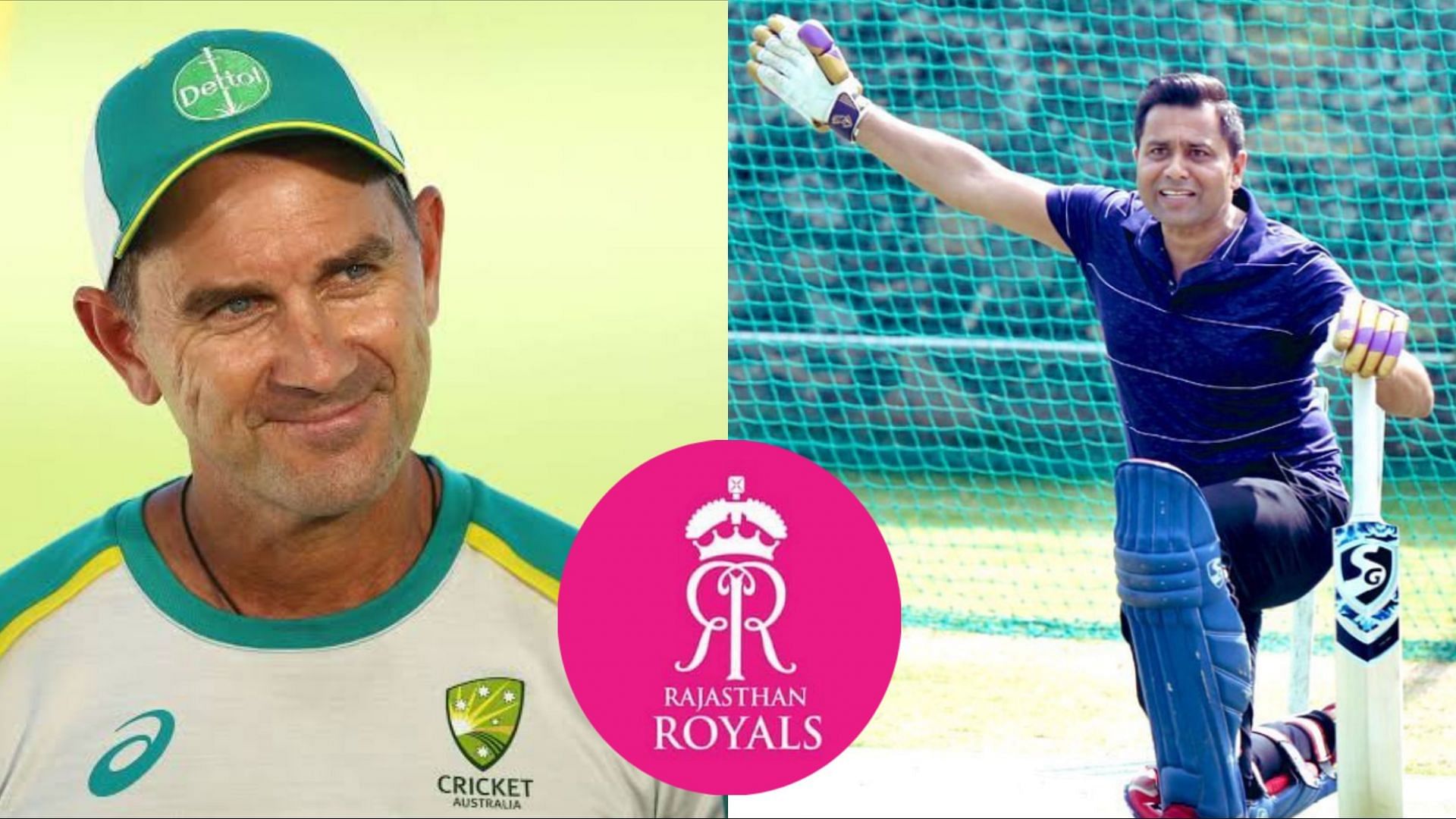 Justin Langer (L) and Aakash Chopra were part of the Rajasthan Royals squad once but they never played for the franchise in an IPL match