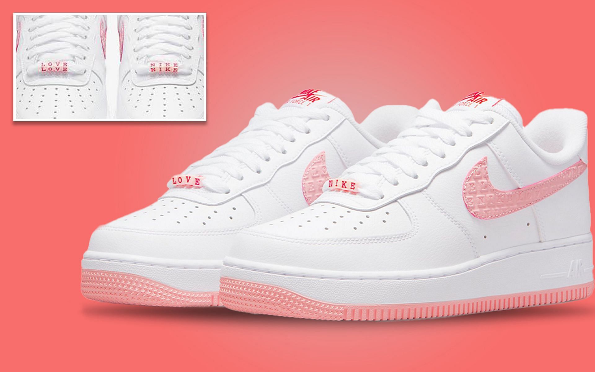 Nike&#039;s Air Force 1 Low&#039;s &quot;Valentine&#039;s Day&quot; iteration (Image by Sportskeeda)