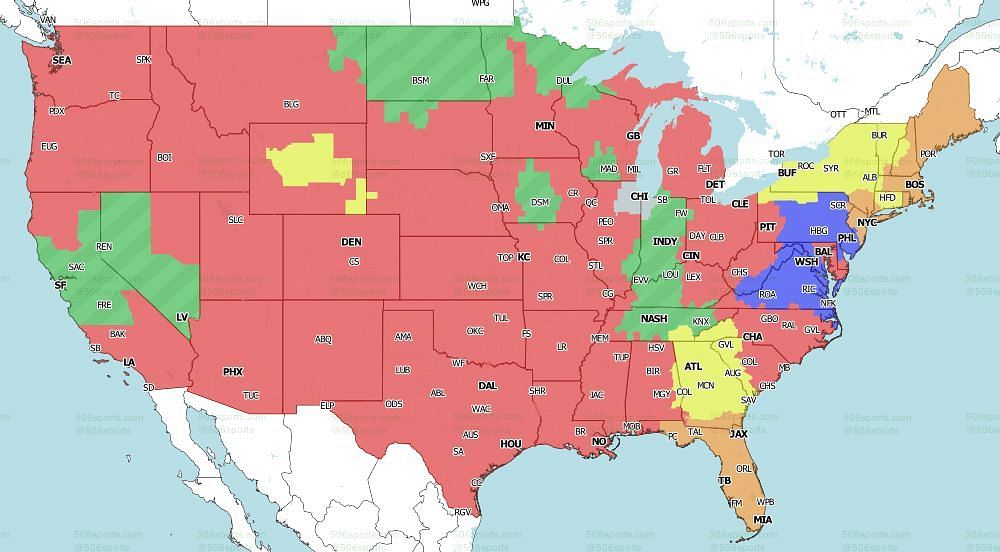 FOX coverage map for the games of Week 17