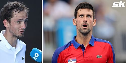 Daniil Medvedev and Novak Djokovic